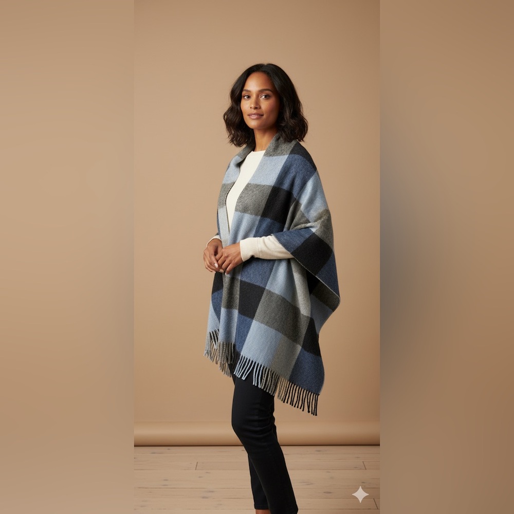 Plaid Blue and Gray Throw Blanket